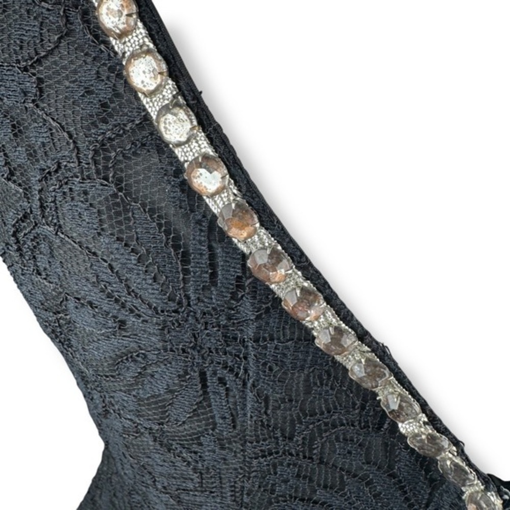 Lilli Diamond Black Lace Wiggle Dress Womens‎ Size Small Glam Vintage 50s 60s - Picture 7 of 16